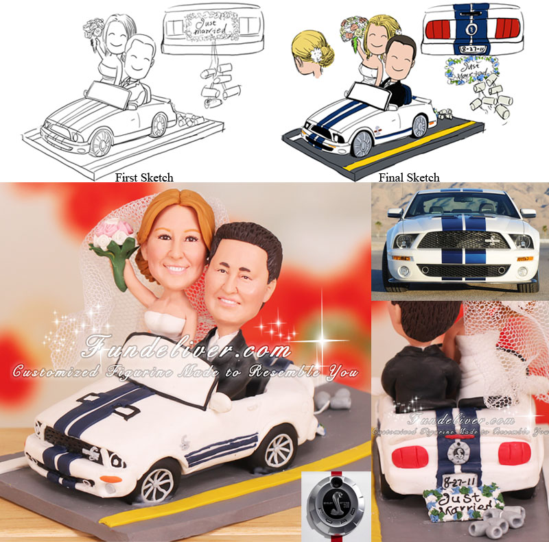 Ford Mustang Wedding Cake Toppers